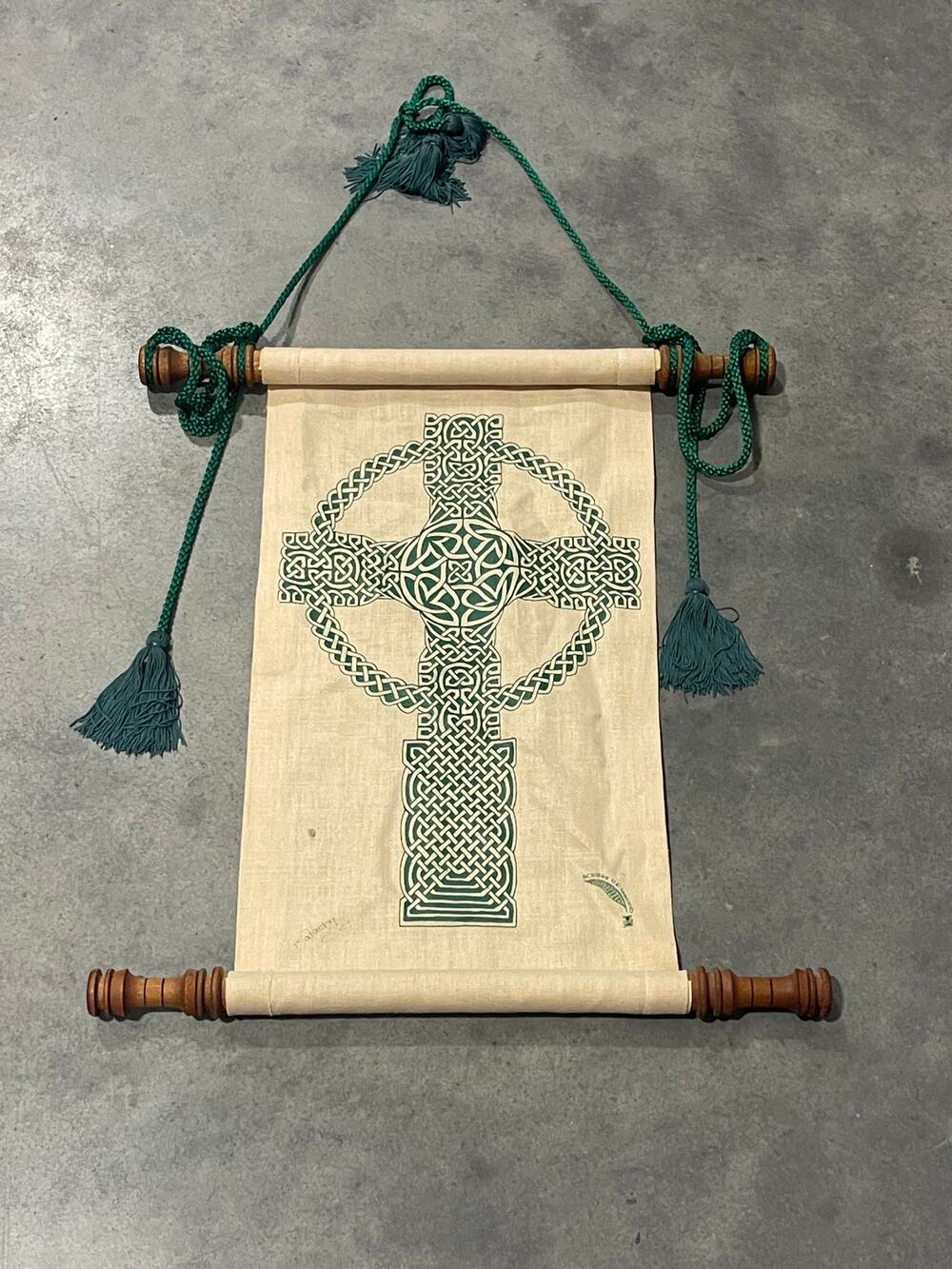 Celtic Cross Fabric Wall Hanging by Scribes of Ireland 30x19" ~ 260917-WH 536